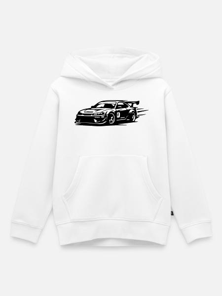Auto Rennauto - Kinder Premium Organic Hoodie - Weiß