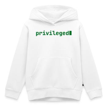 Se sentir privilégié | Humeur du développeur | sombre - Sweat Premium à capuche enfant bio - blanc - Devant - AI Model Kid Female (0cm)