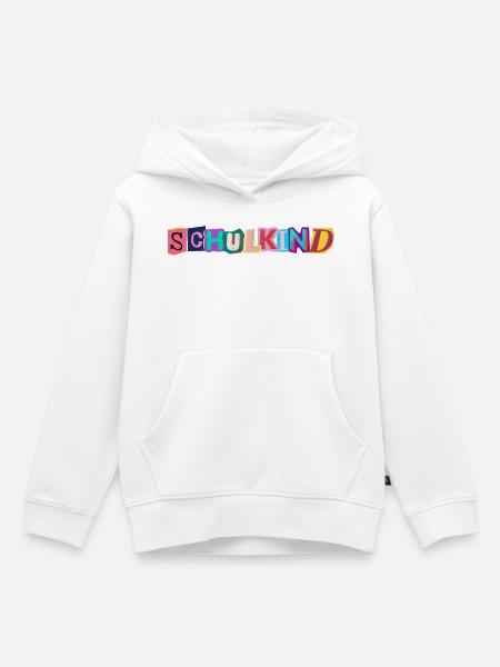 Kunterbuntes Schulkind Logo - Jetzt Schulkind - Kinder Premium Organic Hoodie - Weiß