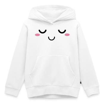 Visage Rêveur Kawaii - Sweat Premium à capuche enfant bio - blanc - Devant - AI Model Kid Female (0cm)