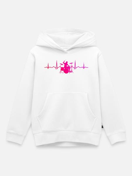Geschenkidee für den Percussionisten mit Drumming - Kinder Premium Organic Hoodie - Weiß