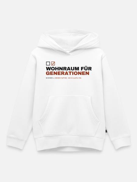 WOHNRAUM FÜR GENERATIONEN — Gemeinnützig - Kinder Premium Organic Hoodie - Weiß