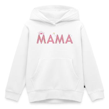Maman avec la couronne - Sweat Premium à capuche enfant bio - blanc - Devant - AI Model Kid Female (0cm)