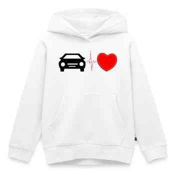 Car Heartbeat Lifeline – Automotive Passion Art - Kids Premium Organic Hoodie - white - Front - AI Model Kid Female (0cm)