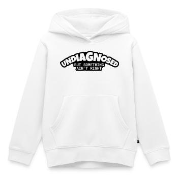 Non diagnostiqué : quelque chose ne va pas - Sweat Premium à capuche enfant bio - blanc - Devant - AI Model Kid Female (0cm)