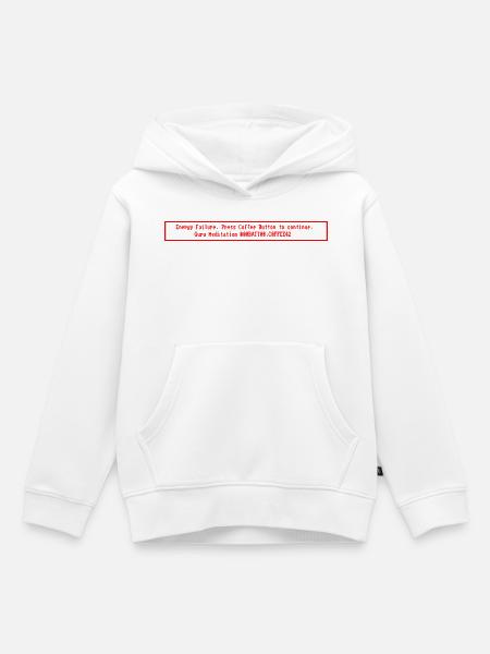 Guru_Meditation_Energy_Failure_Press_Coffee_Button - Kinder Premium Organic Hoodie - Weiß