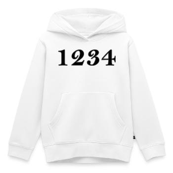 1234 - Kids Premium Organic Hoodie - white - Front - AI Model Kid Female (0cm)