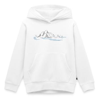 Pure Lofoten | Illustration du fjord de Norvège - Sweat Premium à capuche enfant bio - blanc - Devant - AI Model Kid Female (0cm)