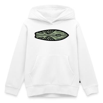 École de surf tribale de surf Surf - Sweat Premium à capuche enfant bio - blanc - Devant - AI Model Kid Female (0cm)