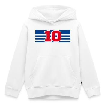Numéro 10 France  - Sweat Premium à capuche enfant bio - blanc - Devant - AI Model Kid Female (0cm)