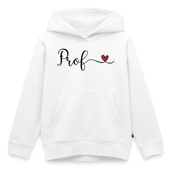 Don de typographie Prof Heart - Sweat Premium à capuche enfant bio - blanc - Devant - AI Model Kid Female (0cm)