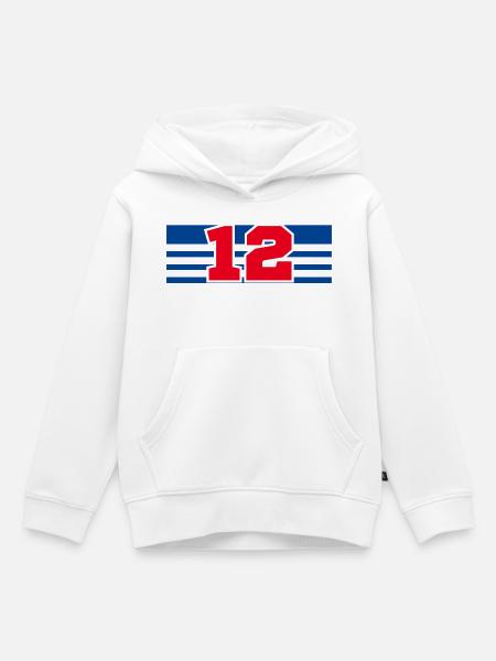 Nummer 12 Frankreich - Kinder Premium Organic Hoodie - Weiß