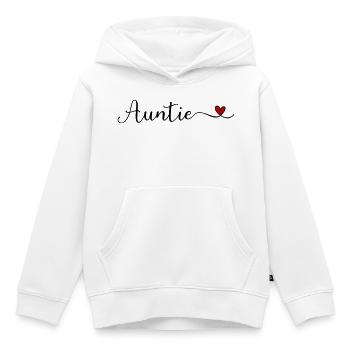 Tante Typografie mit Herz handgeschriebene Schriftart De - Kinder Premium Organic Hoodie - Weiß - Vorne - AI Model Kid Female (0cm)