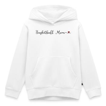 maman basketteuse - Sweat Premium à capuche enfant bio - blanc - Devant - AI Model Kid Female (0cm)