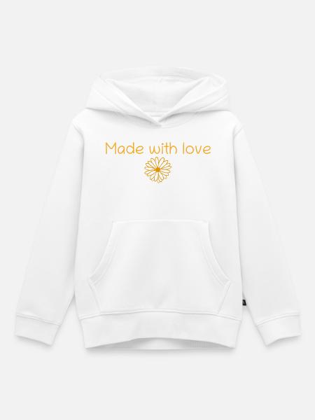 Made with love - Kinder Premium Organic Hoodie - Weiß