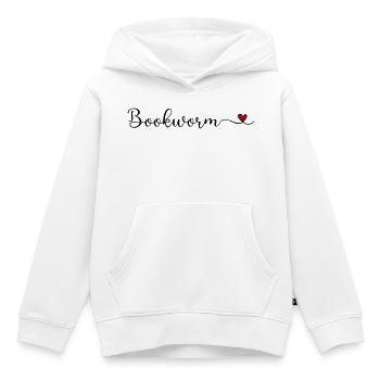Bücherwurm - Kinder Premium Organic Hoodie - Weiß - Vorne - AI Model Kid Female (0cm)