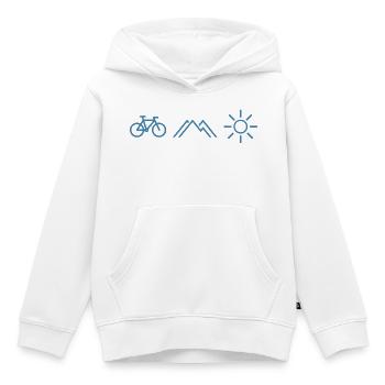 Soleil des montagnes cyclables - Sweat Premium à capuche enfant bio - blanc - Devant - AI Model Kid Female (0cm)