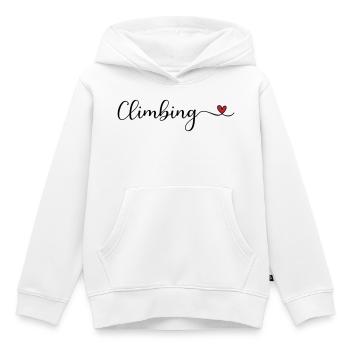 Climbing with a heart - Kids Premium Organic Hoodie - white - Front - AI Model Kid Female (0cm)