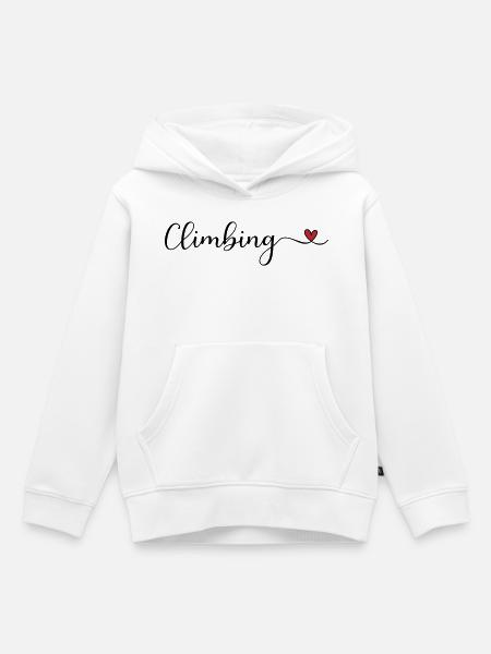 Mit Herz klettern - Kinder Premium Organic Hoodie - Weiß