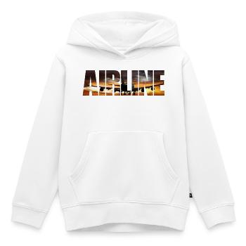 Vol du soir de la compagnie aérienne - Sweat Premium à capuche enfant bio - blanc - Devant - AI Model Kid Female (0cm)