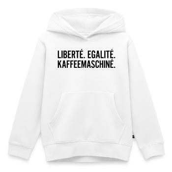 Liberte Egalite Kaffeemaschine Shirt - Kinder Premium Organic Hoodie - Weiß - Vorne - AI Model Kid Female (0cm)