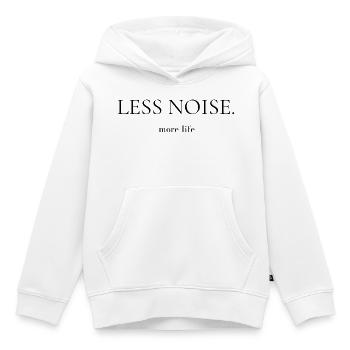 Less Noise More Life | Minimalist Lifestyle Quote - Kids Premium Organic Hoodie - white - Front - AI Model Kid Female (0cm)