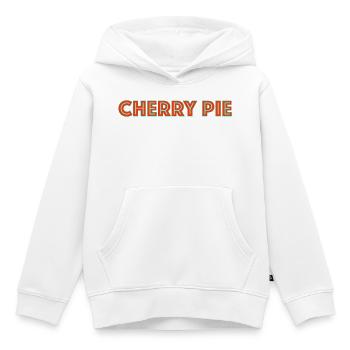 Police néon cherry pie - Sweat Premium à capuche enfant bio - blanc - Devant - AI Model Kid Female (0cm)