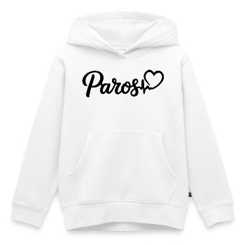 Paros Heartbeat Grèce - Sweat Premium à capuche enfant bio - blanc - Devant - AI Model Kid Female (0cm)