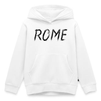 Rome Graphic Brush Lettering Schwarz - Kinder Premium Organic Hoodie - Weiß - Vorne - AI Model Kid Female (0cm)