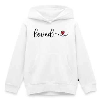 aimé - Sweat Premium à capuche enfant bio - blanc - Devant - AI Model Kid Female (0cm)