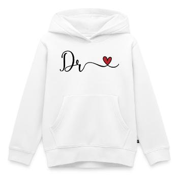 Dr - Sweat Premium à capuche enfant bio - blanc - Devant - AI Model Kid Female (0cm)