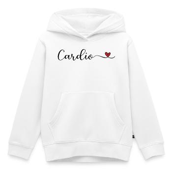 Cardio avec un cœur - Sweat Premium à capuche enfant bio - blanc - Devant - AI Model Kid Female (0cm)