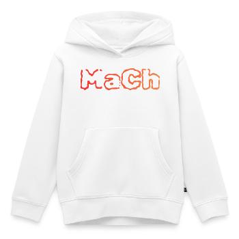 Lettres MaCh orange - Sweat Premium à capuche enfant bio - blanc - Devant - AI Model Kid Female (0cm)