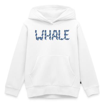 Whale typography - Kids Premium Organic Hoodie - white - Front - AI Model Kid Female (0cm)