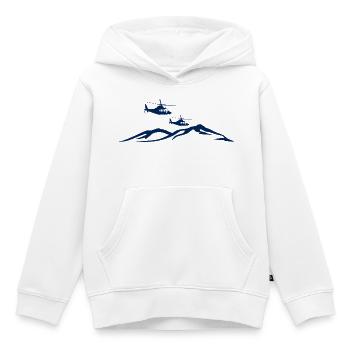 Pilote de montagne en hélicoptère - Sweat Premium à capuche enfant bio - blanc - Devant - AI Model Kid Female (0cm)
