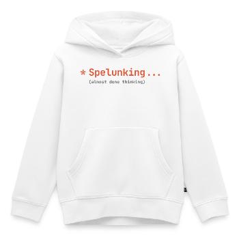 Est-ce que tu codes déjà, ou tu es encore en train de spéculer ? - Sweat Premium à capuche enfant bio - blanc - Devant - AI Model Kid Female (0cm)
