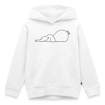 Éléphant qui se refroidit dans l’eau - Sweat Premium à capuche enfant bio - blanc - Devant - AI Model Kid Female (0cm)