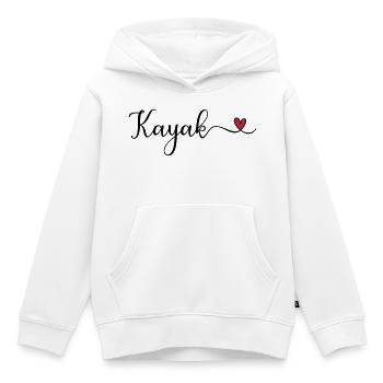 Un cœur de kayak mignon - Sweat Premium à capuche enfant bio - blanc - Devant - AI Model Kid Female (0cm)