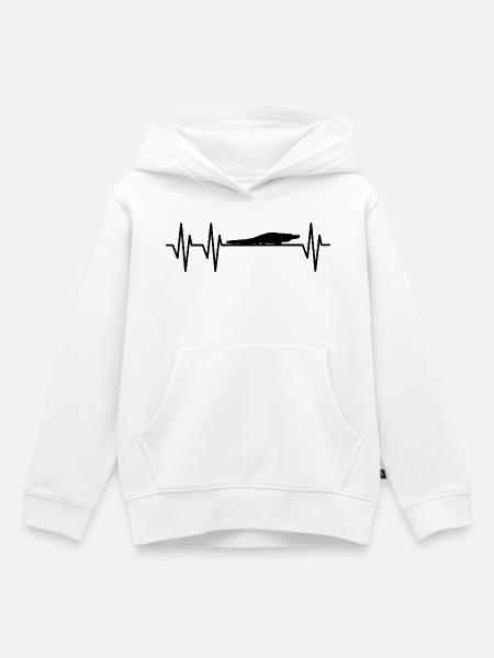 Alligator Herzschlag - Kinder Premium Organic Hoodie - Weiß