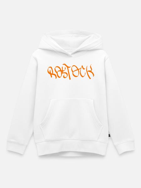 Rostock Graffiti Orange - Kinder Premium Organic Hoodie - Weiß