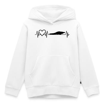 Alligator Herzschlag – Liebe zu Alligatoren - Kinder Premium Organic Hoodie - Weiß - Vorne - AI Model Kid Female (0cm)