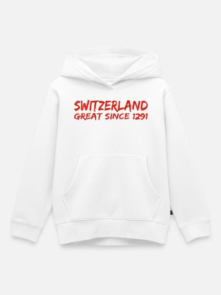Switzerland - Great Since 1291 - Schweiz - Schwiiz - Kinder Premium Organic Hoodie - Weiß