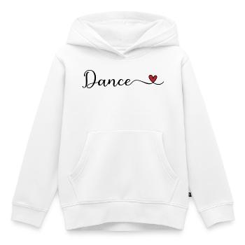Danse mignonne Typographie Cœur - Sweat Premium à capuche enfant bio - blanc - Devant - AI Model Kid Female (0cm)