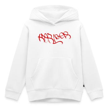 Le jour le plus beau du monde sur un T-shirt graffiti - Sweat Premium à capuche enfant bio - blanc - Devant - AI Model Kid Female (0cm)