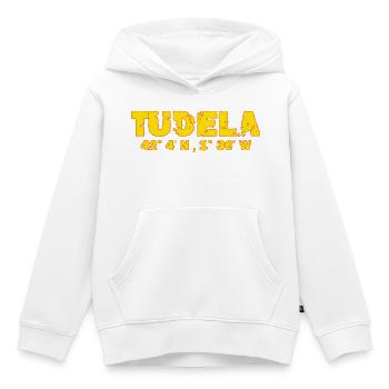 Coordonnées de Tudela Espagne - Sweat Premium à capuche enfant bio - blanc - Devant - AI Model Kid Female (0cm)