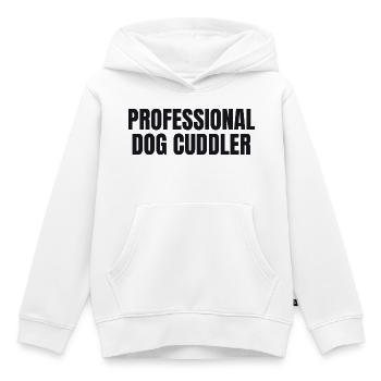 Câlineuse professionnelle de chiens - T-shirt Hunde - Sweat Premium à capuche enfant bio - blanc - Devant - AI Model Kid Female (0cm)