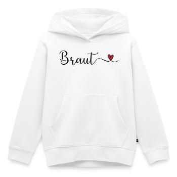 Braut Tyüpgraphie mit Herz - Kinder Premium Organic Hoodie - Weiß - Vorne - AI Model Kid Female (0cm)