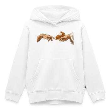 Tarte à la citrouille : La préparation de la tarte à la citrouille - Sweat Premium à capuche enfant bio - blanc - Devant - AI Model Kid Female (0cm)