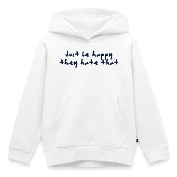 Just be happy - Kinder Premium Organic Hoodie - Weiß - Vorne - AI Model Kid Female (0cm)