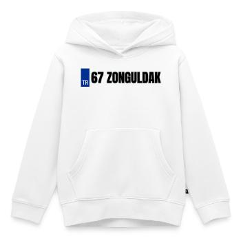 67 Zonguldak Kennzeichen | Türkisches Kennzeichen - Kinder Premium Organic Hoodie - Weiß - Vorne - AI Model Kid Female (0cm)